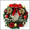 Christmas Decorations Red Wreath For Front Door Champagne Gold Window Wall Garland Ornament Guirnalda Navidad 220909 Drop Delivery H Dhfiu