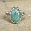 Wedding Rings Vintage Antique Natural Stone Ring Fashion Jewelry Gift Blue Turquoises Finger For Women Anniversary RingsWedding