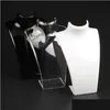 호의적 인 홀더 패션 아크릴 보석 디스플레이 20x13.5x7.3cm 펜던트 목걸이 모델 스탠드 홀더 흰색 명확한 검은 색 색 드롭 DHJR1