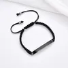 Bracelets Stainless steel smooth curved strip for ashes perfume and other commemorative woven rope bracelet black