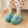 Chaussons automne et hiver femmes mignon sac intérieur drôle chaud dessin animé en peluche dames avec fond épais