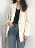 Trajes de mujer Blazers Aelegantmis White Casual Blazer Jacket Mujer Otoño Office Lady Black Blazers Mujer Traje de trabajo Abrigo Ladies Slim Prendas de abrigo 230311