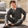 Vêtements de nuit pour hommes 6XL complet coton Pijama pour hommes 2 pièces vêtements de nuit de salon Pyjamas Plaid automne robe de lit vêtements de maison homme PJs pur coton pyjamas ensemble 230311