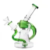 7.48inch 14mm Bent Neck Showerhead Perc Glass Water pipe Bong Dab Rig