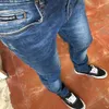 Designer de jeans masculino Calças jeans masculinas fashion sem cinto calças jeans de alta elasticidade calças confortáveis calças jeans com acesso a zíper SP4C