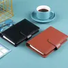 A6 PU Artificial Leather Notebook Binder Loose Leaf Binder Refillable 6 Ring Binder Cover with Magnetic Buckle Closure for A6 Filler Paper