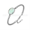 Armband ädla Lucky Opal Stone Disc Fantasi Gradient Mogen Women's Girl Gift Cowhide Rope Armband