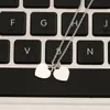 S925 Silver Love Double Pink Heart Designer Pendant Necklace For Women Girls Cross Link Chain Choker härliga söta halsband Trevlig smyckespresent