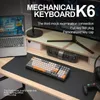 K6 100 touches RGB claviers mécaniques de jeu sans fil échangeables à chaud trois modes type-c filaire 2.4G/BT5.0 clavier mécanique sans fil