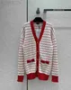 Women's Sweaters Designer Milan Runway 2023 New Spring Long Sleeves v Neck Print High End Jacquard Cardigan NXAN