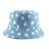 Cappelli a tesa larga 2020 New Maple Leaf Stampa Cappello da pescatore Denim Cappelli a secchiello Reversibile Bob Caps Hip Hop Gorros Uomo Donna Panama Bucket Cap P230311