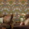 Wallpapers Vintage Red American Pastoral Flower And Bird Wallpaper Country Retro Mural Roll Rainforest Wall Paper Papier Peint