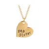 Pendant Necklaces Arrival Big Sis Middle Little Gold Silver Plated Necklace Lettering Heart For Sisters Christmas JewelryPendant