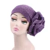 Fashion face mask neck gaiter Brilliant silk Indian headband fashionable large flower pleated hat, YA-031