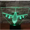 Night Lights 3D LED Light Hang Missile Bomber Positive Venez avec 7 couleurs Avion Avion pour la décoration de la maison Lampe