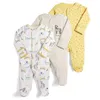 Rompers 3Pcs/Set 100% Cotton Baby Rompers born Long Sleeve Clothes Set Infant Jumpsuit Baby Underwear Sleepsuit Clothing 230311