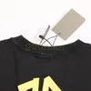 Marca de moda masculina camiseta preta camisa de verão camisetas de manga curta homens letras lavadas com impressão tampa xs-l