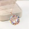 Chaînes arbre de vie collier rond mariage esthétique bijoux exquis magnifique pendentif fiançailles cristal pour les femmes