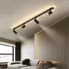 Tavan Işıkları Modern LED Spotlar Arka plan duvar oturma odası çalışması serbestçe kollokasyon izi aydınlatma siyah demir akrilik lambalar