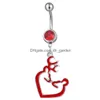 Navelklockknapp ringer D0527B Browning Deer Belly Ring Mix Colors Drop Leverans smycken Body Dhgarden DHZFK