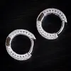 Trendy Men Women Earrings Gold Plated Micro Paved CZ Bling Earrings Hoop Punk Rock Hip Hop Jewelry