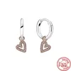 The New Popular 925 Sterling Silver Earrings Blue Flower and Rose Gold Diamond Earrings Are Suitable for Primitive Pandora DIY Female Jewelry Gifts