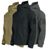 Vestes pour hommes Veste tactique à coque souple coupe-vent vestes imperméables hommes bombardier militaire pilote de vol manteau polaire à capuche vêtements de l'armée en plein air 230311