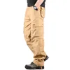 Men's Pants Men's Cargo Pants Mens Casual Multi Pockets Military Large size 44 Tactical Pants Men Outwear Army Straight slacks Long Trousers 230311