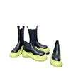 Bot Chelsea Boots Tatlı Kız Kalın Solmuş Yuvarlak Toe Martin Bot Avokado Yeşil Yumuşak Deri Baca Ayakkabıları Erkekler Kadınlar 230311