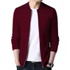 Maglioni da uomo Cardigan maglione da uomo primavera Cappotto lavorato a maglia a maniche lunghe solido Cerniera completa Maglione di lana casual Abbigliamento maschile autunno sottile 230310