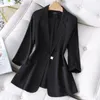 Women's Suits Blazers Black Thin Women Suit Jacket Summer Half Sleeve White Slim Female Blazers Elegant Chic Women Fashion Blazer Coat 230311