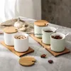 Opslagflessen Potten Noordse keramische kruidenkast Pot Set huishoudelijke keuken peper zout suikerkom fles