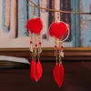 Kolczyki Dangle 3Pairs/Lot losowy styl boho letni pióro dla kobiet Buhemia Wedding Biżuteria Oorbellen wieszaki