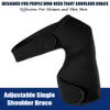 Back Support SPOSAFE Adjustable Gym Sports Care Single Shoulder Support Back Brace Guard Strap Wrap Belt Band Pads Black Bandage Men Women 230311