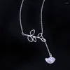 Catene S925 Sterling Silver Coreano Piccolo Ramo Cavo Fresco Collana Uccello Femminile Semplice Personalità Ins Foglie Moda Clavicola Chai