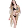 Damen Bademode 4 Farben Bikini Cover Up Quaste Strandkleid Tuniken Badeanzug Badeanzug Shining Ups für Pareo Plage Y230311