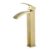 Bathroom Sink Faucets Basin faucet brass Brushed Gold bathroom faucet single handle torneiras para pia de banheiro sink Wash faucet waterfall faucet 230311