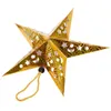 Kerstdecoraties mode Xmas Decor Pentagram Lampshade Star Paper Lantern Hanging Wedding Accessories Gold
