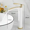 Bathroom Sink Faucets Bathroom Faucet Brass Gold Black Bathroom Basin Faucet Cold And Water Mixer Sink Tap Deck Mounted White Gold Tap 230311