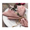 Table Napkin 10Pcs Cloth Napkins Serving Decor Dinner Towel For Kitchen Plates Mat Setting Wedding Decoration Party Linen Fabric Gau Dhwzg