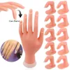 Nail Practice Display Nail Art Practice Soft Plastic Model Hand510pcs Fake Nail Art Acrylic UV Gel Hand Finger Adjustable Manicure Tool For training 230310