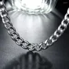Kedjor Sterling Silver 10mm 20/22/24 tum utsökta ädla underbara charm mode för män kvinnor kedja bröllop halsband smyckenchains