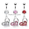 Navel Bell Button Rings D0704 Anchor Clear Color Belly Ring Drop Delivery Jewelry Body Dhgarden Dhgnk