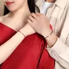 Braccialetti China-Chic Coin Couples Bracciale in argento sterling intrecciato Gioielli in corda rossa per uomo e donna