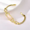 Bracciali Confezione indipendente estiva g braccialetto da donna in oro rosa con pietre geometriche occhio di gatto intarsiato a mano esagerata