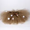 Kjolar fluffy brun hjort juldräkt barn ren tyll för halloween karneval barn outfit 114 år 230310