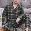 Men's Sleepwear Men Sleepwear Striped Cotton Pajama Sets for Men Short Sleeve Long Pants Sleepwear Pyjama Male Homewear Lounge Wear Clothes 230311