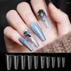 False Nails Long Coffin Fake Gel Nail Tips Acrylic Press On Clear Artificial Extension Design