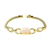 Bracciali Confezione indipendente estiva g braccialetto da donna in oro rosa con pietre geometriche occhio di gatto intarsiato a mano esagerata