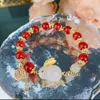 S 2022 New Red Agate Women's Design Sense Ins Wind Hetian Jade Rabbitブレスレット